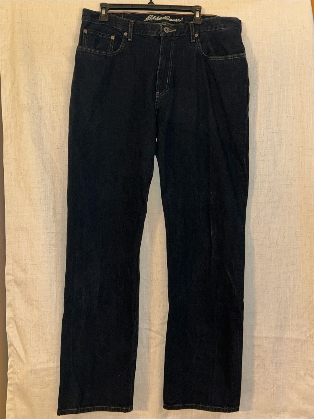 Eddie Bauer Navy Straight-Leg Denim Jeans